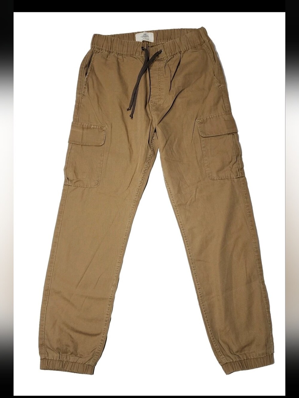 Lee Dungarees Khaki Tan Jogger Cargo Pants Mens Small 28 X 30 Elastic Waist EUC